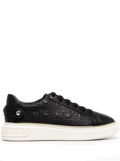 Bally Malya Monogram-quilted Sneakers In Black
