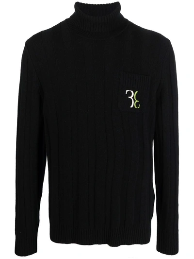 Billionaire Double B Turtleneck Knitted Jumper In Schwarz