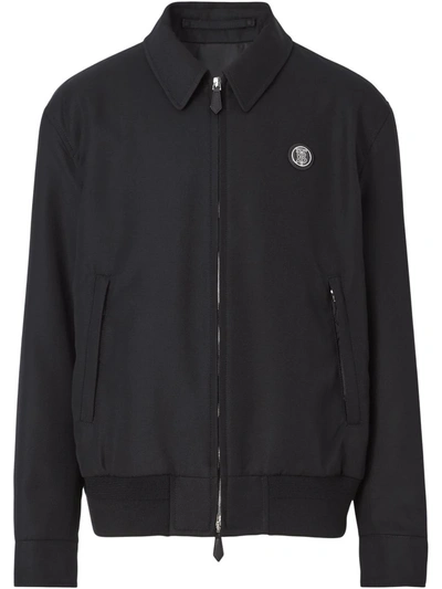 Burberry Logo-patch Shirt Jacket In Black