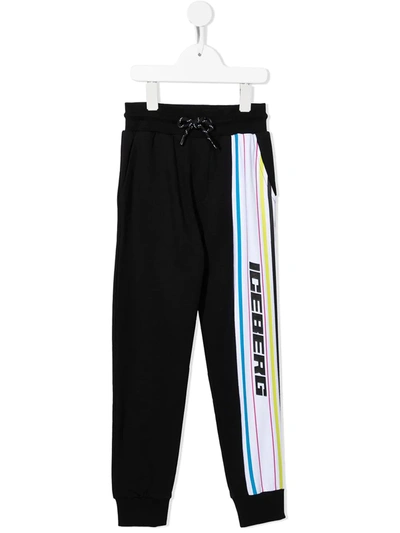 Iceberg Kids' Logo-printed Joggers In Black