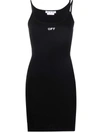 Off-white Logo Stretch-cotton Jersey Dress In Black