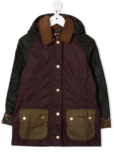 Barbour Kids' Beadnell Hooded Jacket In Red