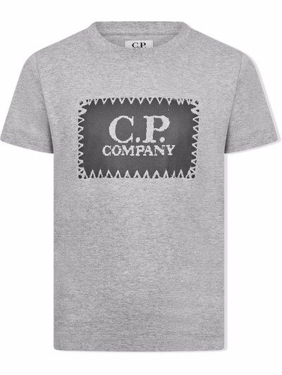 C.p. Company Kids' Logo-print Cotton T-shirt In Grey