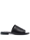 Givenchy 4g Leather Flat Slides In Black