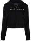 MARC JACOBS INTARSIA KNIT-LOGO ZIPPED HOODIE