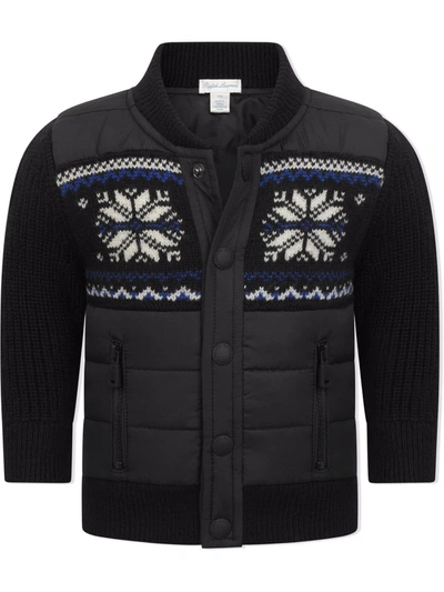 Ralph Lauren Babies' Fair Isle Print Bomber Jacket In Black