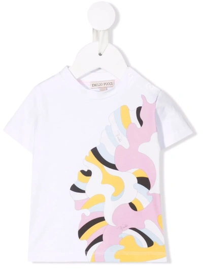 Emilio Pucci Junior Babies' Graphic-print Cotton T-shirt In White