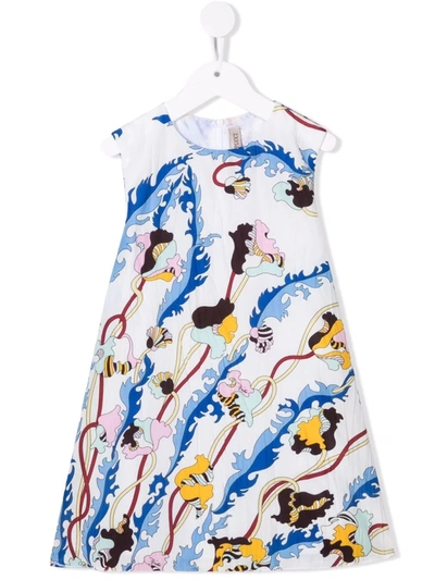 Emilio Pucci Junior Kids' Abstract-print A-line Dress In White
