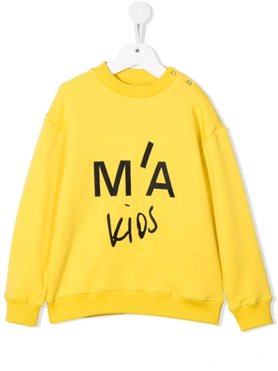 Marques' Almeida Marques ' Almeida Kids' Crewneck Organic Cotton Sweatshirt In Yellow