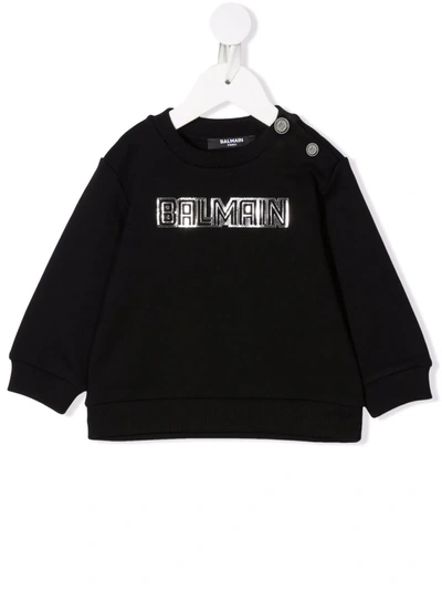 Balmain Babies' Logo-print Sweatshirt In Black