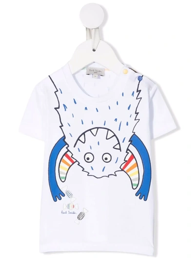 Paul Smith Junior Babies' Graphic-print Organic Cotton T-shirt In White