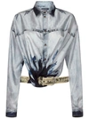 Diesel Woman Shirt With Trompe-loeil Effect In Light Blue