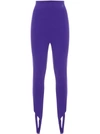 Attico High-waisted Stirrup Leggings In Purple