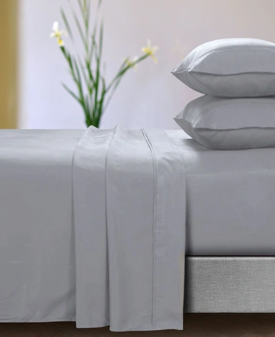 Azores Home Microfiber Deep Pocket 3 Piece Sheet Set, Twin In Light Gray