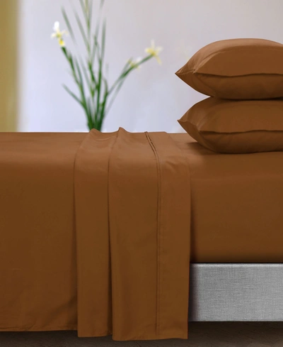 Azores Home Microfiber Deep Pocket 4 Piece Sheet Set, California King In Camel