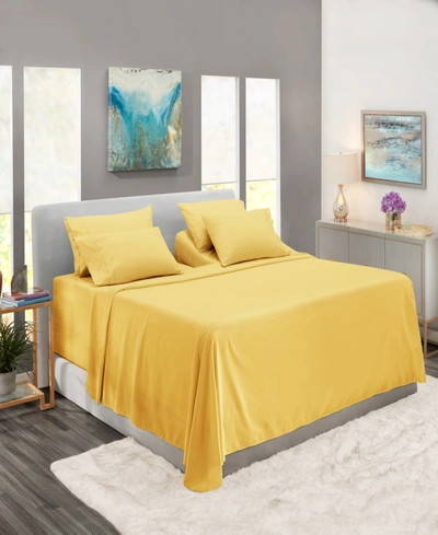 Nestl Bedding Bedding 7 Piece Extra Deep Pocket Bed Sheet Set, King Split In Custard Mellow Yellow