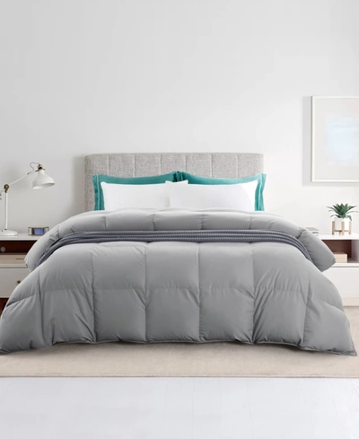 Unikome Year Round Ultra Soft Fabric Baffled Box Design 75% Down Comforter, Full-queen In Dark Gray