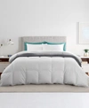 Unikome Ultra Soft Fabric Goose Feather Down Comforter, Full/queen In Silver-tone