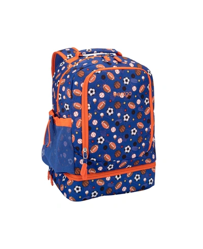 Bentgo Kids Prints 2-in-1 Backpack And Insulated Lunch Bag - Sports In Blue And Orange