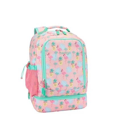 Bentgo Kids Prints 2-in-1 Backpack And Insulated Lunch Bag - Tropical In Pink And Aqua