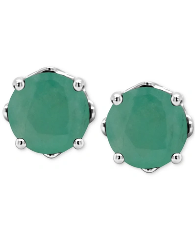 Macy's Sapphire Solitaire Stud Earrings (1-1/5 Ct. T.w.) In Sterling Silver (also In Ruby & Emerald)