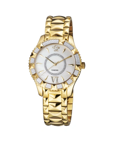 Gevril Gv2 Women's Venice Gold-tone Ion Plating Swiss Quartz Bracelet Watch 38.5 Mm