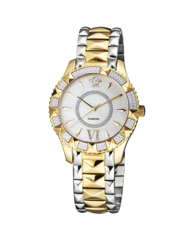 Gevril Gv2 Women's Venice Two-tone Stainless Steel And Ion Plating Swiss Quartz Bracelet Watch 38.5 Mm In Gold-tone