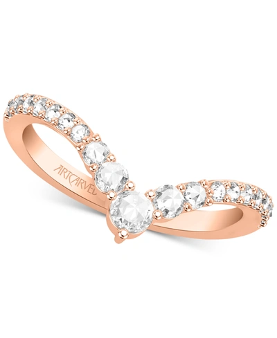 Art Carved Diamond Rose-cut Chevron Band (3/8 Ct. T.w.) In 14k White, Yellow Or Rose Gold