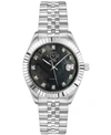 Gevril Gv2 Women's Naples Silver-tone Stainless Steel Swiss Quartz Bracelet Watch 34 Mm In Silver-tone