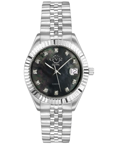 Gevril Gv2 Women's Naples Silver-tone Stainless Steel Swiss Quartz Bracelet Watch 34 Mm