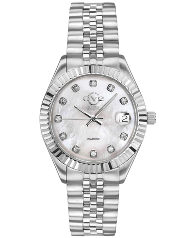 Gevril Gv2 Women's Naples Silver-tone Stainless Steel Swiss Quartz Bracelet Watch 34 Mm