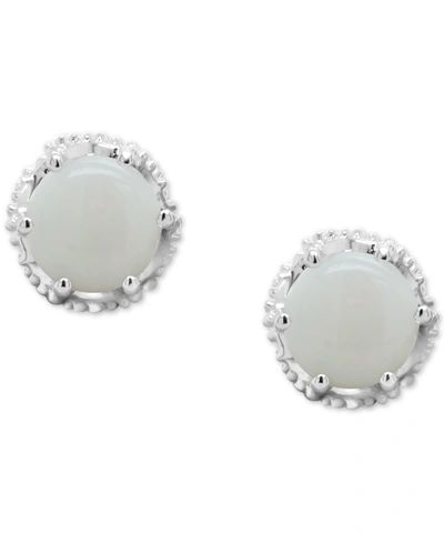 Macy's Aquamarine Stud Earrings (3/4 Ct. T.w.) In Sterling Silver (also In Opal)