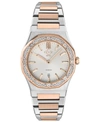 Gevril Gv2 Women's Palmanova Two-tone Stainless Steel And Ion Plating Swiss Quartz Bracelet Watch 33mm In Silver-tone