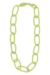 Federica Tosi Christy Matte Painted Chain Necklace In Green