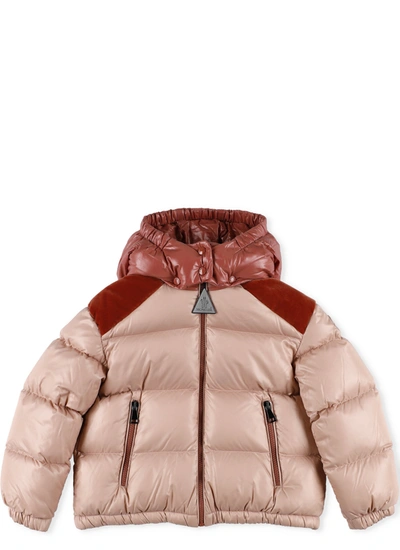 Moncler Enfant Padded Hooded Jacket In Pink