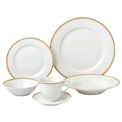 Lorren Home Trends Georgette 24-pc. Dinnerware Set, Service For 4 In Gold