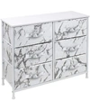 Sorbus Extra Wide Dresser Organizer With 6-drawers In White Frame/white Marble