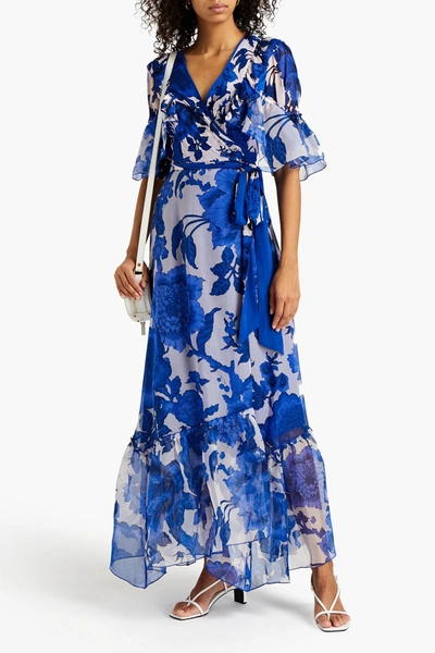 diane von furstenberg blue floral dress Diane Von Furstenberg Blaine Cotton Poplin Dress