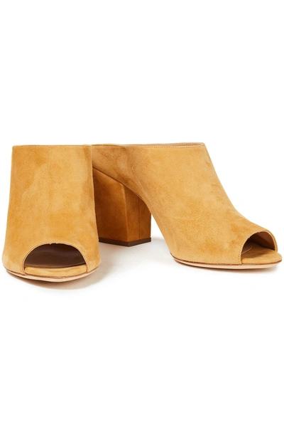 Sergio Rossi Suede Mules In Camel