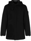 Stone Island Compass-patch Hooded Jacket In Black