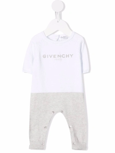 Givenchy Babies' Logo印花拼色连体衣 In Neutrals