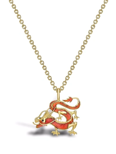Pragnell 18kt Yellow Gold Zodiac Dragon Pendant Necklace