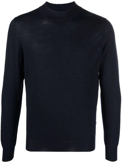 Barba Crew-neck Knit Jumper In Blue