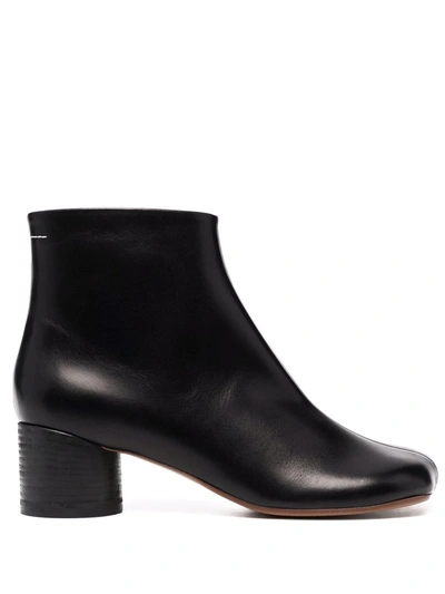 Mm6 Maison Margiela Square-toe Ankle Boots In Black