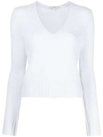 Vince Weekend V Neck Cashmere Sweater In Grey