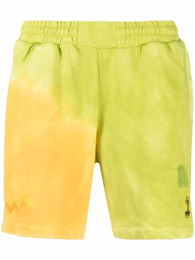 Mcq By Alexander Mcqueen Straight-leg Tie-dyed Cotton-jersey Drawstring Shorts In Yellow