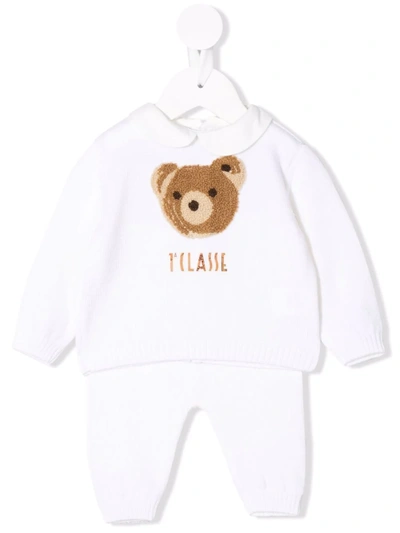 Alviero Martini Babies' Teddy Bear-patch Knitted Set In Neutrals