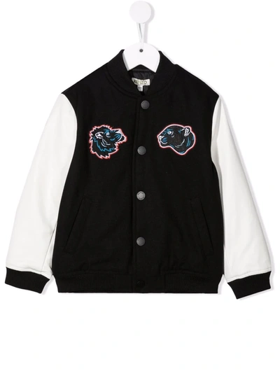 Kenzo Kids' Elephant-embroidered Bomber Jacket In Black