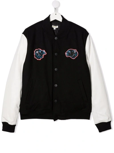 Kenzo Kids' Elephant-embroidered Bomber Jacket In Black