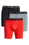 Nike Dri-fit Flex 3-pack Performance Boxer Briefs In Uni Red